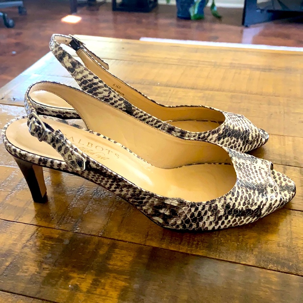 Snakeskin Slingback Sandal w/ 2.5” Heel
